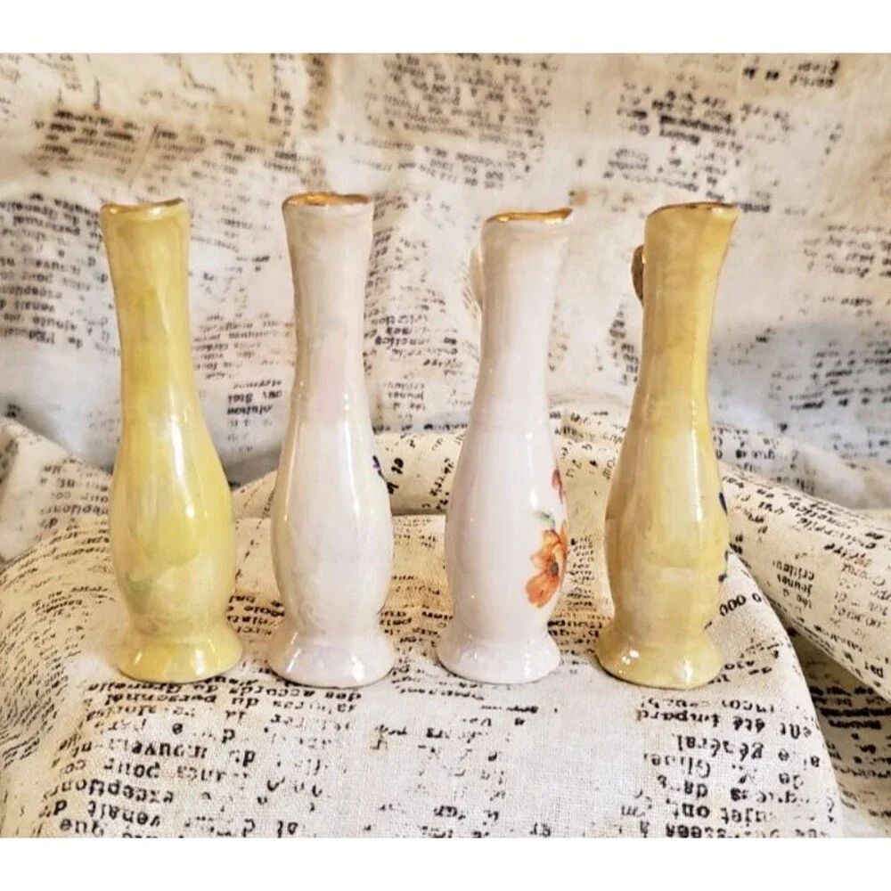 Elegant, Classic, Sophisticated  - 4 Colorful Vintage Miniature Pitchers/Ewers